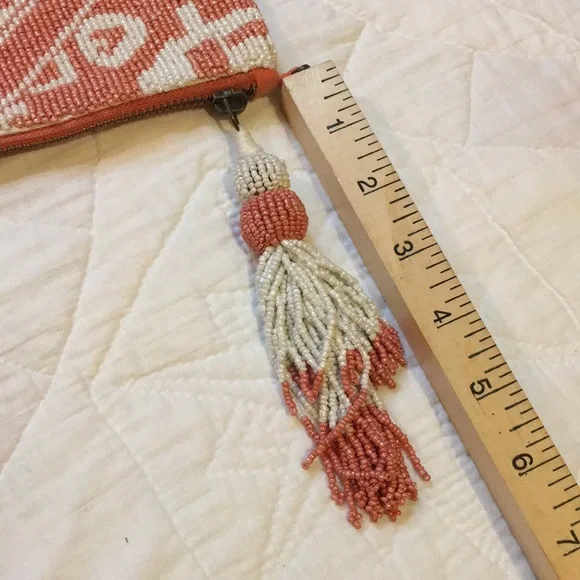 NWOT RARE Anthropologie Danica Embellished Pouch Pink 10.75" X 7.5" X .5" - Picture 5 of 7